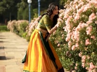 Yellow Kanchipuram Zari Weaving Work Lehenga Choli
