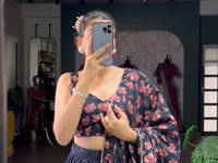 Purple Tussar Silk Floral Printed Lehenga Choli