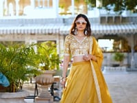 Yellow Goldie Organza Lehenga choli With Thread And Sequence Embroidery