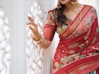 Sea Green dola Silk Kalamkari Printed Lehenga Choli