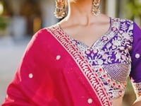 Purple Vichitra Silk Lehenga Choli With Sequins & Thread Embroidery Work