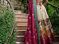 White Dola Silk Lehenga Choli With Kalamkari Print And Zari Weaving Work