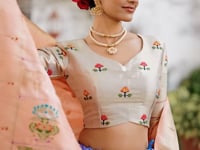 Lotus Blue Jacquard Silk Zari Weaving Paithani Lehenga Choli