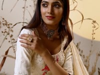 Beige Georgette Palazzo Salwar Suit With Thread Sequins Embroidery Work