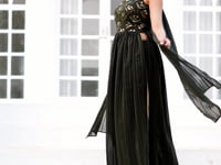 Olive green Georgette Palazzo Salwar Suit With Thread And Sequins Embroidered Work