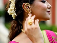 Pink & Green Dola Silk Lehenga Choli With Shibori Print & Zari Weaving Border