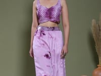 Purple Georgette Embroidery Work Co-ord Set