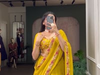 Mustard Georgette Sequence Embroidery Lehenga Choli