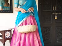Pink Kanchipuram Zari Weaving Work Lehenga Choli