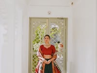 Green Tussar Silk Lehenga Choli With Patola Print And Foil Work