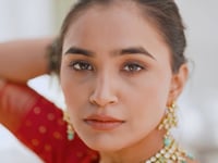 Navy Blue Tussar Silk Lehenga Choli With Patola Print And Foil Work