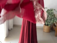 Maroon Silk Anarkali Gown With Georgette Embroidery Work Dupatta