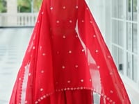Red Georgette Thread & Sequence Embroidery Work Lehenga Choli