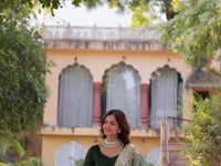Olive Green Shimmer Vichitra Rich Sequins Embroidered Gown With Heavy Dupatta