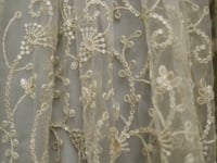 Ivory Net Lehenga Choli With Cotton Thread Work & Sequence Embroidery Work