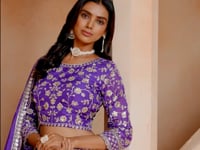 Purple Organza Lehenga Choli With Thread & Sequence Embroidery Work