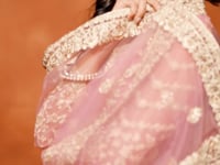 Light Pink Net Lehenga Choli With Thread & Sequence Embroidery Work