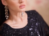 Black Georgette Party Wear Saree With Sequence & Thread Embroidery Work