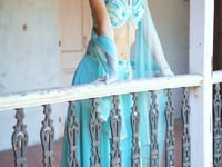 Chiku Hand Embroidered Work Stylish Indo-Western Jacket and Sharara Set