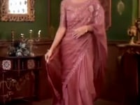 Dusty Pink Silk Georgette Party Wear Saree With Thread & Sequence Embroidery Work