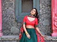 Green Tussar Silk Patola Print And Foil Work Lehenga Choli