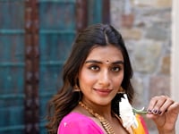 Mustard South Indian Lehenga choli With Zari Weaving Work & Sequins Embroidery