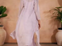 Most Trendy Lavender Hand Work Organza Indo Western Jumpsuit