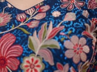 Teal Blue Georgette Palazzo Salwar Suit With Sequence Embroidery Work