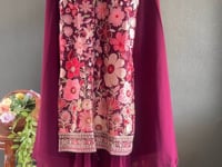 Dark Purple Georgette Palazzo Salwar Suit With Sequence Embroidery Work