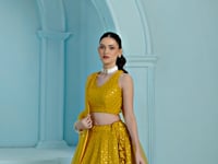 Yellow Beautiful Lehenga With Sequins Embroidery Work And Dupatta