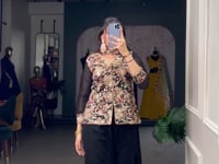 Black Georgette Thread & Sequins Embroidery Work Indo Western Set