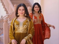 Mustard Yellow Zari Sequins Embroidery Work Gown With Dupatta