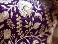 Purple Vichitra Silk Pearl Coding, Sequins & Thread Embroidery Work  Lehenga Choli