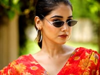 Red Chiffon Floral Printed Indo Western Set