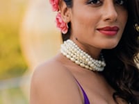 Lavender Weightless Marbal Saree With Floral Print &  Pearl Lace Border
