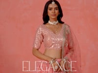 Peach To Pink Gradient Georgette Lehenga With Zari Sequins Embroidery Work