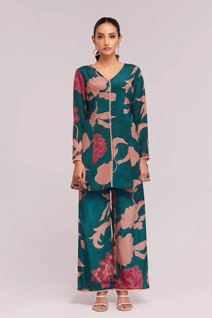 Teal Printed Co-ord Set