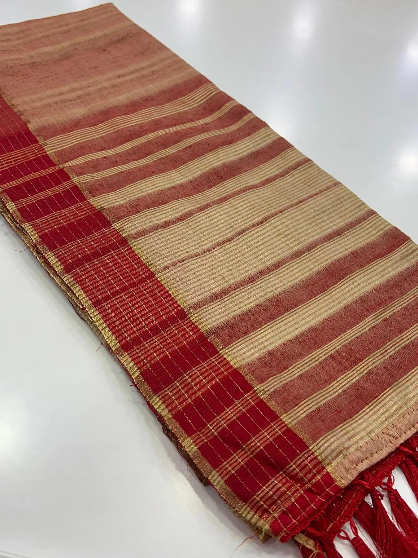 Orange  Pure Handloom Katan Saree